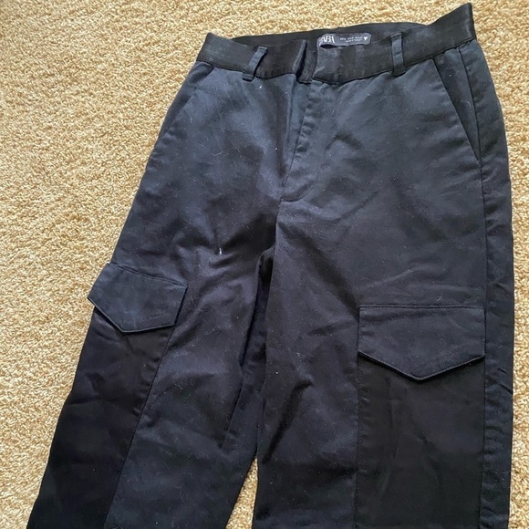 Zara- Black Cargo Tuxedo Pants - Picture 3 of 4
